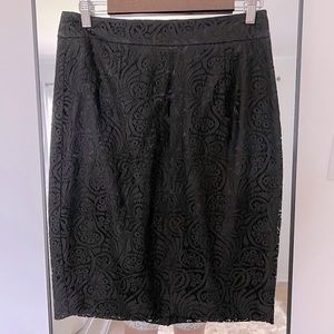 Trina Turk Black Lace Pencil Skirt